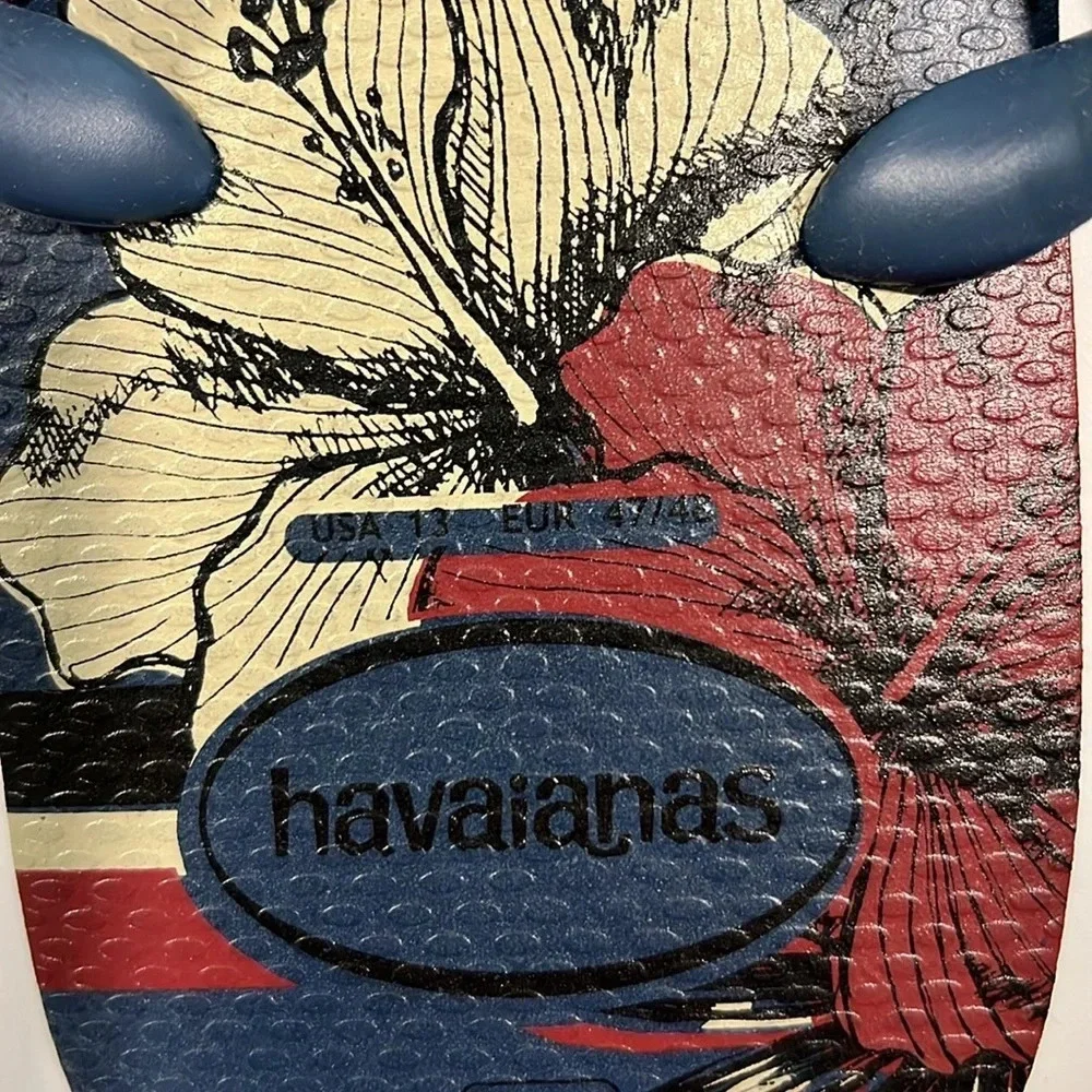 Havaianas‎ - blue/red/beige flip flops, 13 men’s